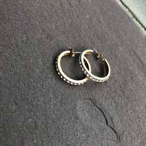 Gold diamond hoop earrings